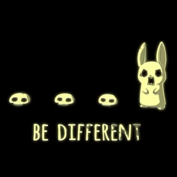 Teeturtle Glow In the Dark Rabbit  Be Different T-Shirt Black XL - Picture 3 of 7